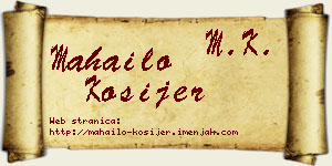 Mahailo Kosijer vizit kartica